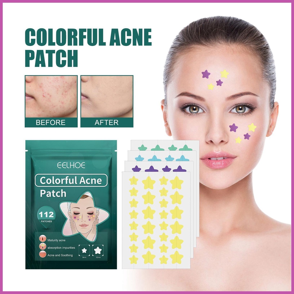 Hydrocolloid Acnes Patches Fast-Acting Colorful Star Shaped Dots for ...