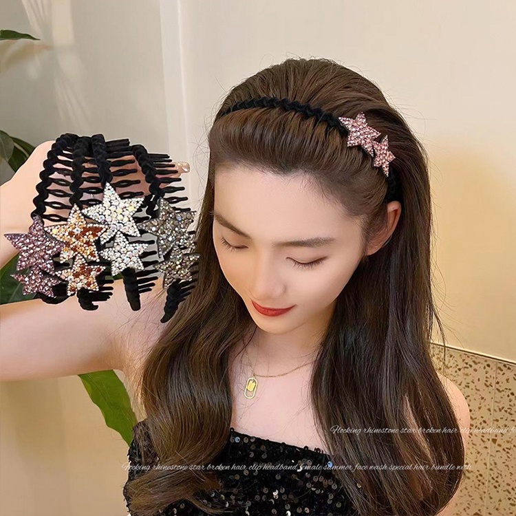 Beautiful Elastic Rainstone Shine Star Headband Hair Band Hair