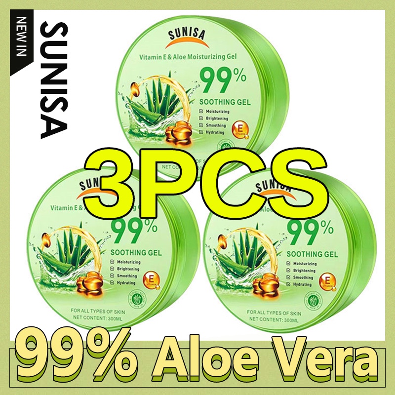 3pcs Aloe Vera Soothing Gel 99 Vitamin E Moisturizer Soothing Original Gel For Face And Body 4788