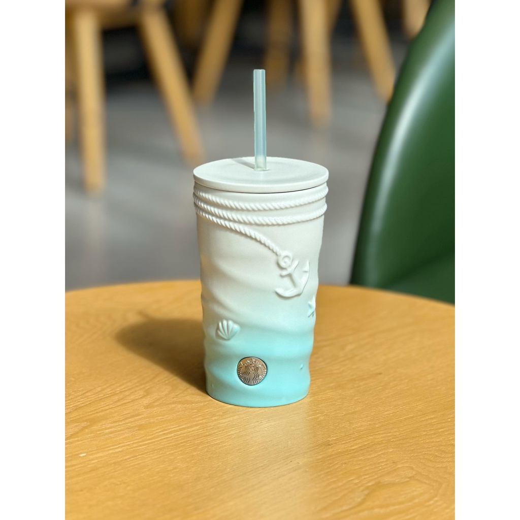 ins`⭐ Starbucks 22th Anniversary Celebration Cup New Style Sea Blue ...