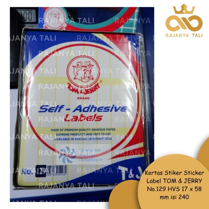 TOM & JERRY Label Sticker Paper No.129 HVS 17 x 58 mm contains 240 ...