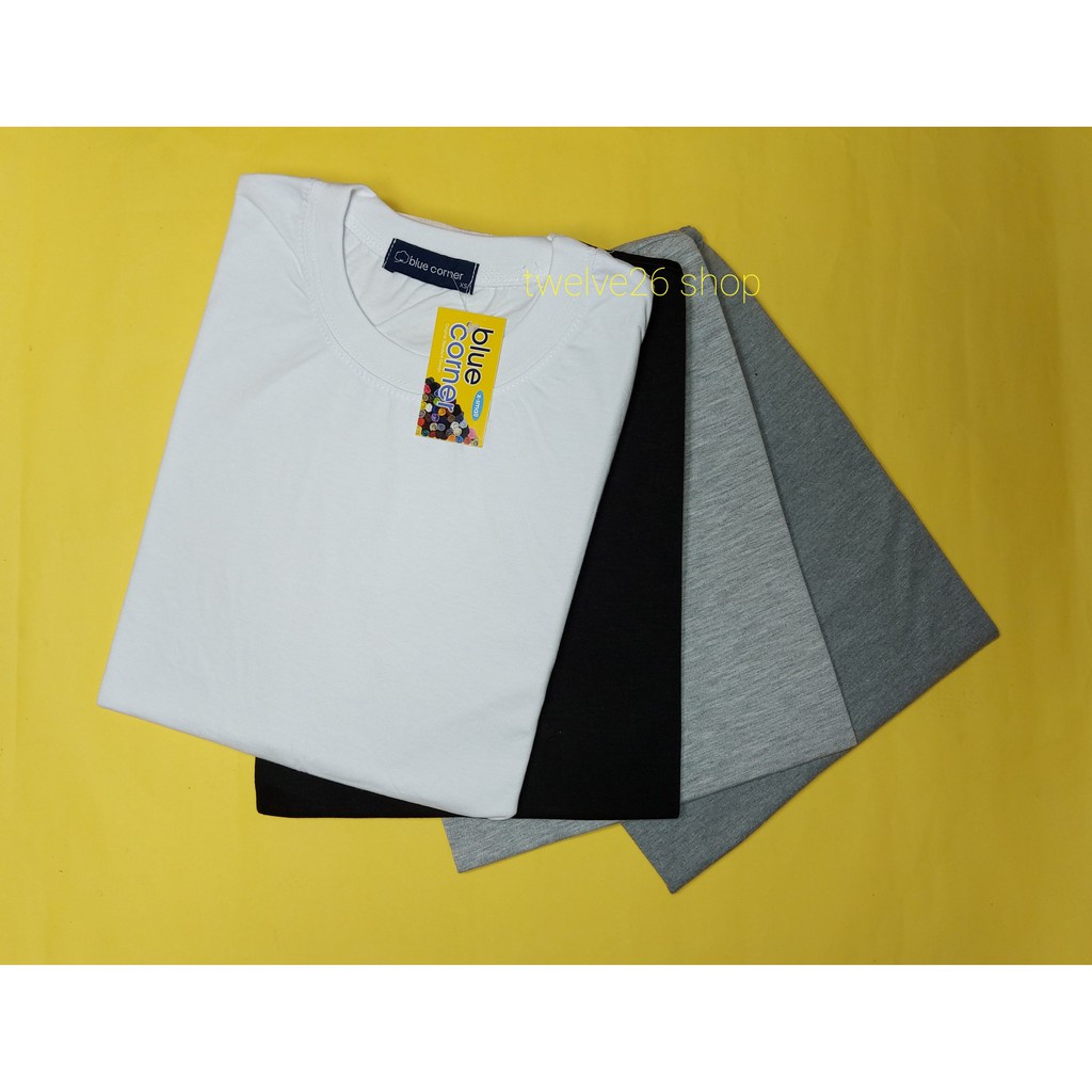 ORIGINAL BLUE CORNER Round Neck TSHIRT Plain Unisex XS to 5XL WHITE