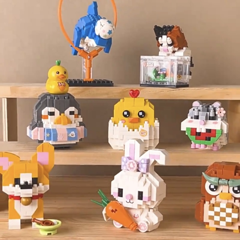 Collect All Fun Ideas Assembly Animal CAT Mini Blocks OWL Building Toys ...