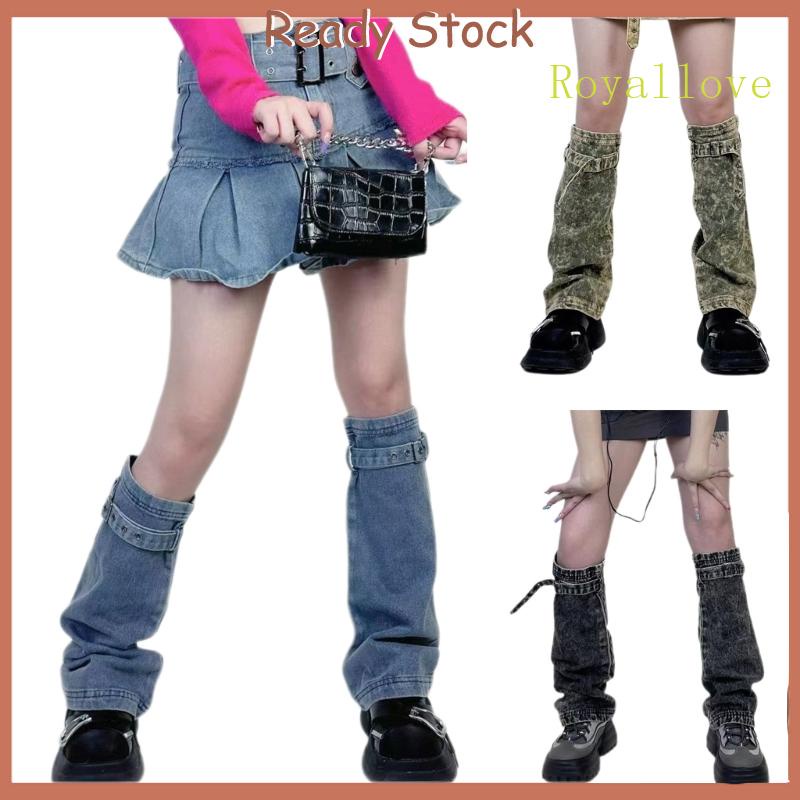 royal Girls Denims Leg Warmers Bandage Flared Leg Sleeves Gothic Baggy ...