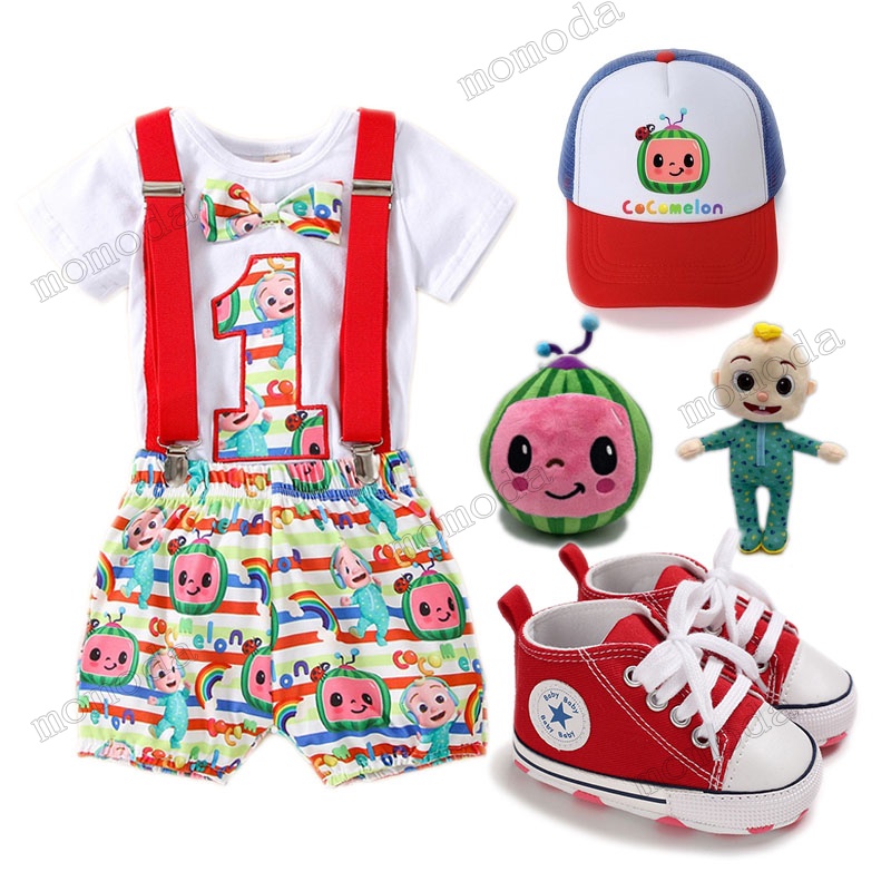 Cosplay Watermelon Jj Costume Coco melon Terno for Kids Boy Bodysuit