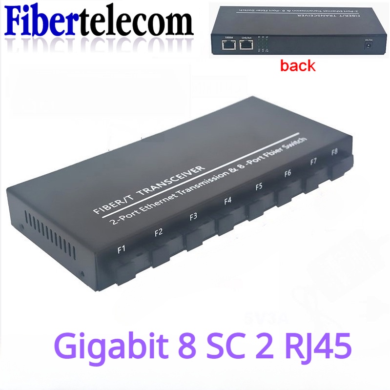 Gigabit Fiber Optical switch 8 SC 2 RJ45 ports Ethernet Switch media ...