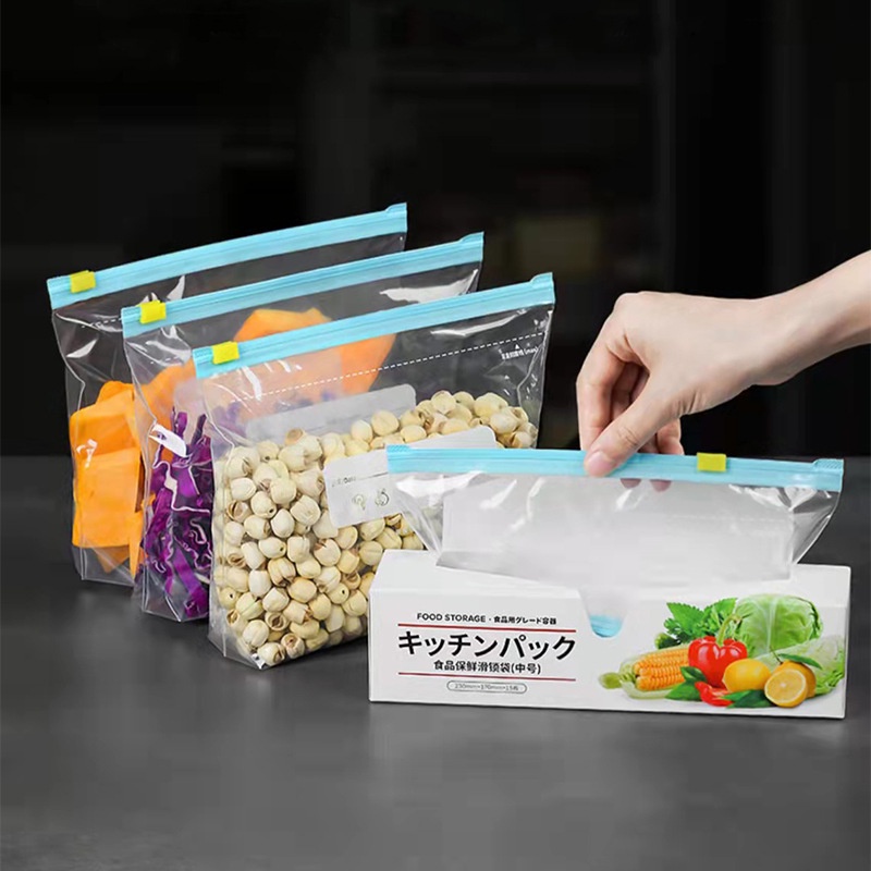 Reusable Fresh Zipper Bag For Food Plastic Bags Fruit Vegetable Bags  Ziplock Food Bag Kitchen Food Storage Bag Organizer