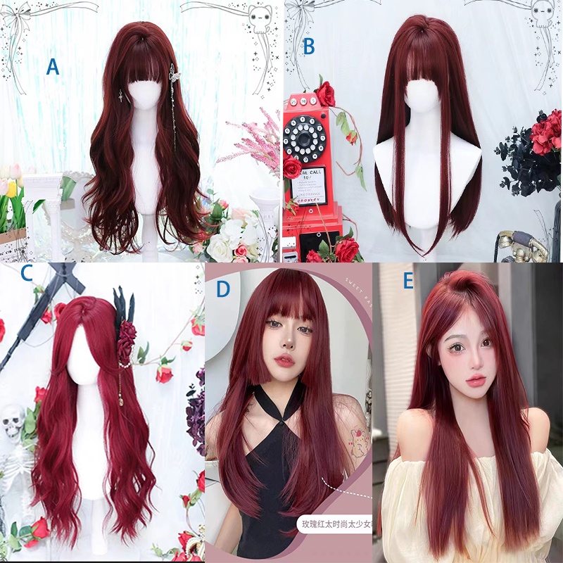 Review for Lolita wine red wig YV42918
