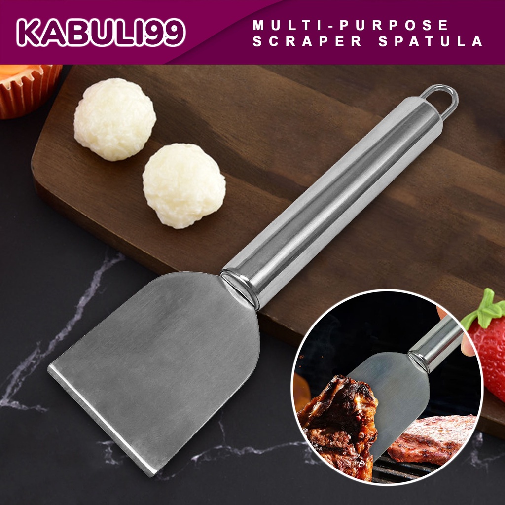 Multi-Purpose Stainless Steel Flat Scraper Spatula for Barbecue, Frying ...