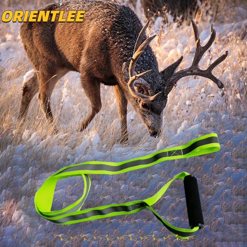 ORIENTLEE Deer Drag Harness, Nylon Green Deer Drag Strap, Portable