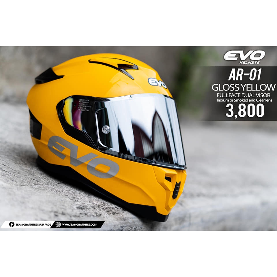 EVO HELMET AR-01 MONO DUAL VISOR (IRIDIUM) w/ FREE clear lens
