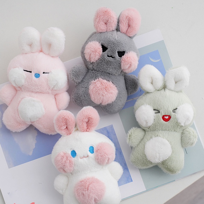 HW 12 CM Cute and cute blush rabbit plush toy doll backpack plush ...