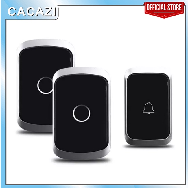 UMARIE Wireless Doorbell Grey, Plug In Waterproof Doorbell Kit, Best Cordless Door Chime With 1000 Feet/300m Range, 52 Chimes, IP55 Waterproof Button, 5-Level Volume & Blue LED Light- S