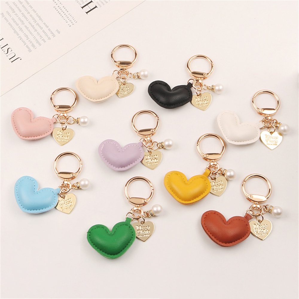 6pcs Glitter Love Heart Keychain Premium Crystal Tassel Key Chain