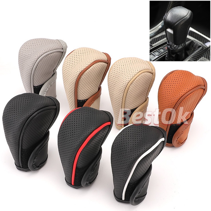Universal Car Gear Shift Cover Leather Shift Lever Cover Gearbox Shifter Knob Protector