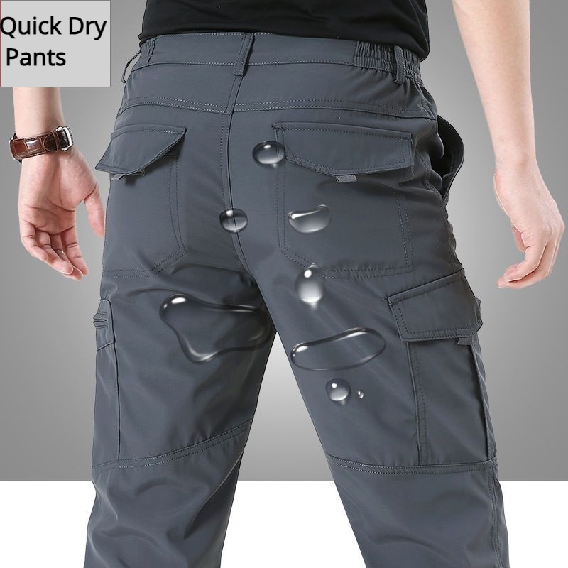 Male Waterproof Quick Dry Cargo Pants Casual Lightweight Breathable ...