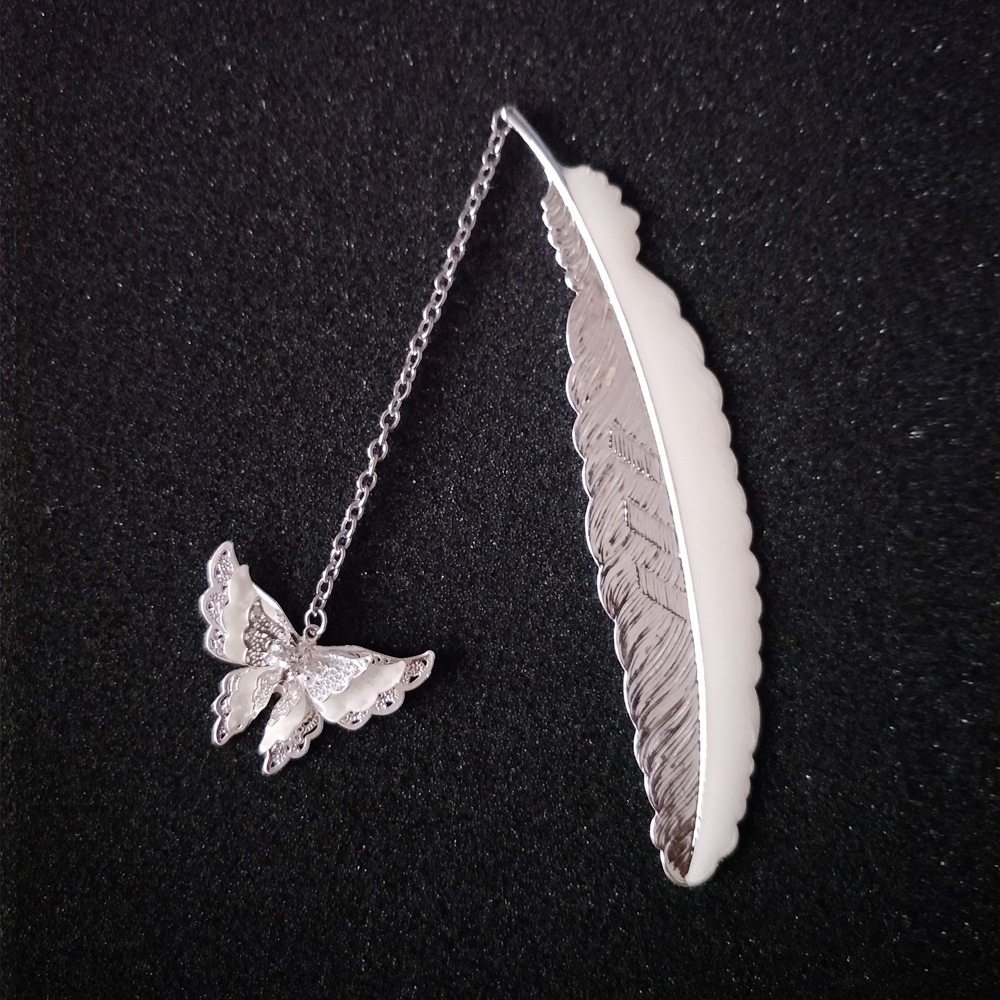 Cute Luminous Metal Feather Bookmarks Owl Dragonflies Butterflies Book ...