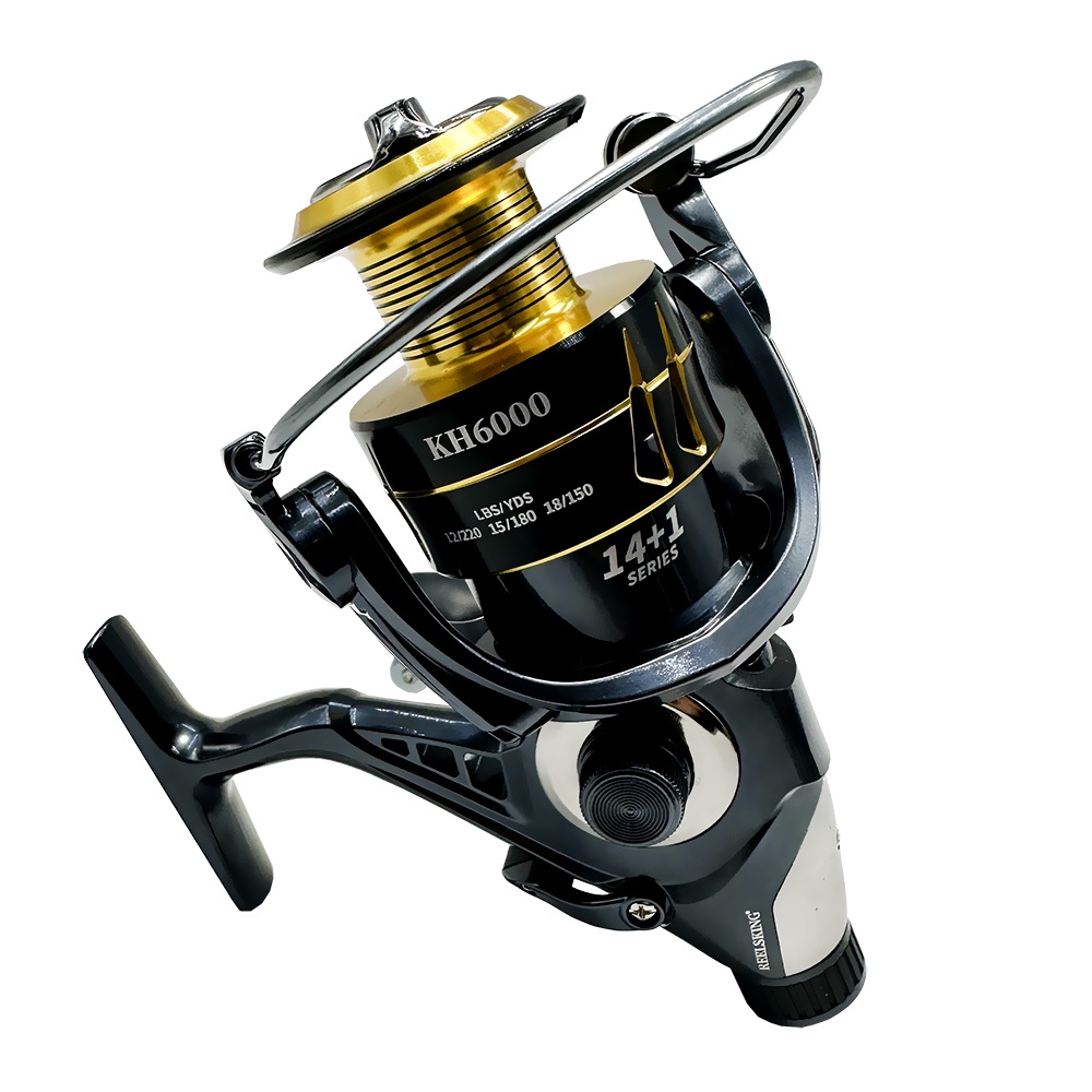 High Quality Fishing Reel 3000-6000 Series Metal Maximum Resistance 8KG  Non-slip Handle Surf Fishing Reels Black Pesca Durable | Shopee Philippines