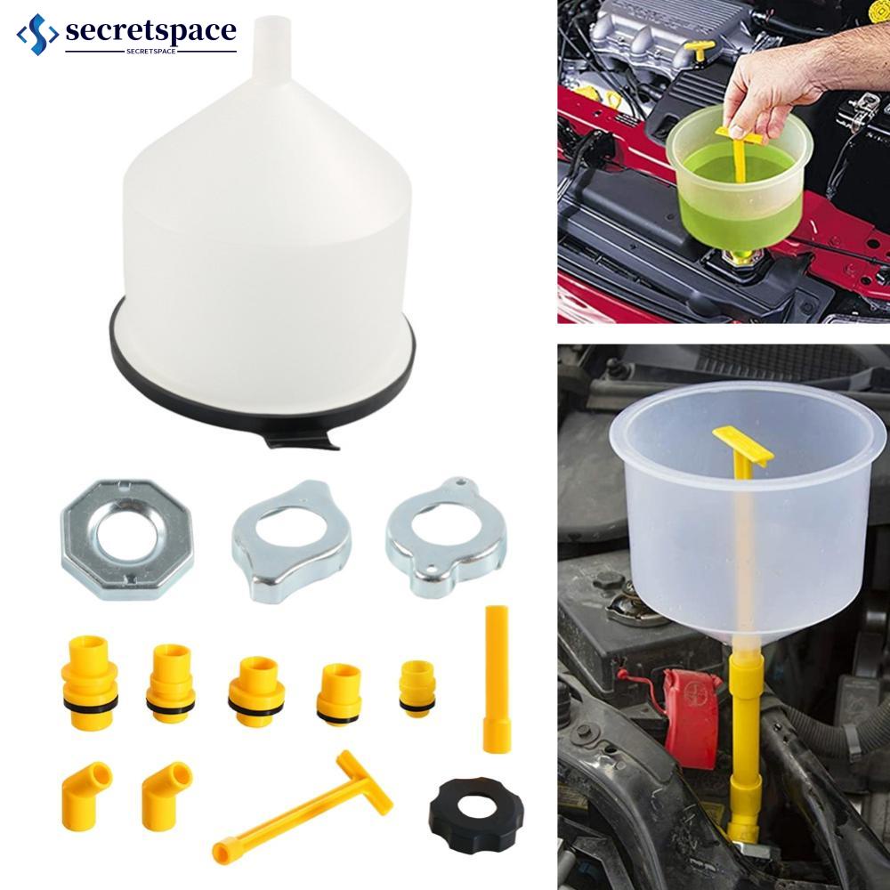 SECRETSPACE 15Pcs/Set Car Radiator Coolant Filling Funnel Kit Water