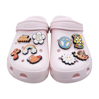 New Crocs Accessories Jibbitz for Crocs Rainbow Flowers Diy Shoes PVC ...