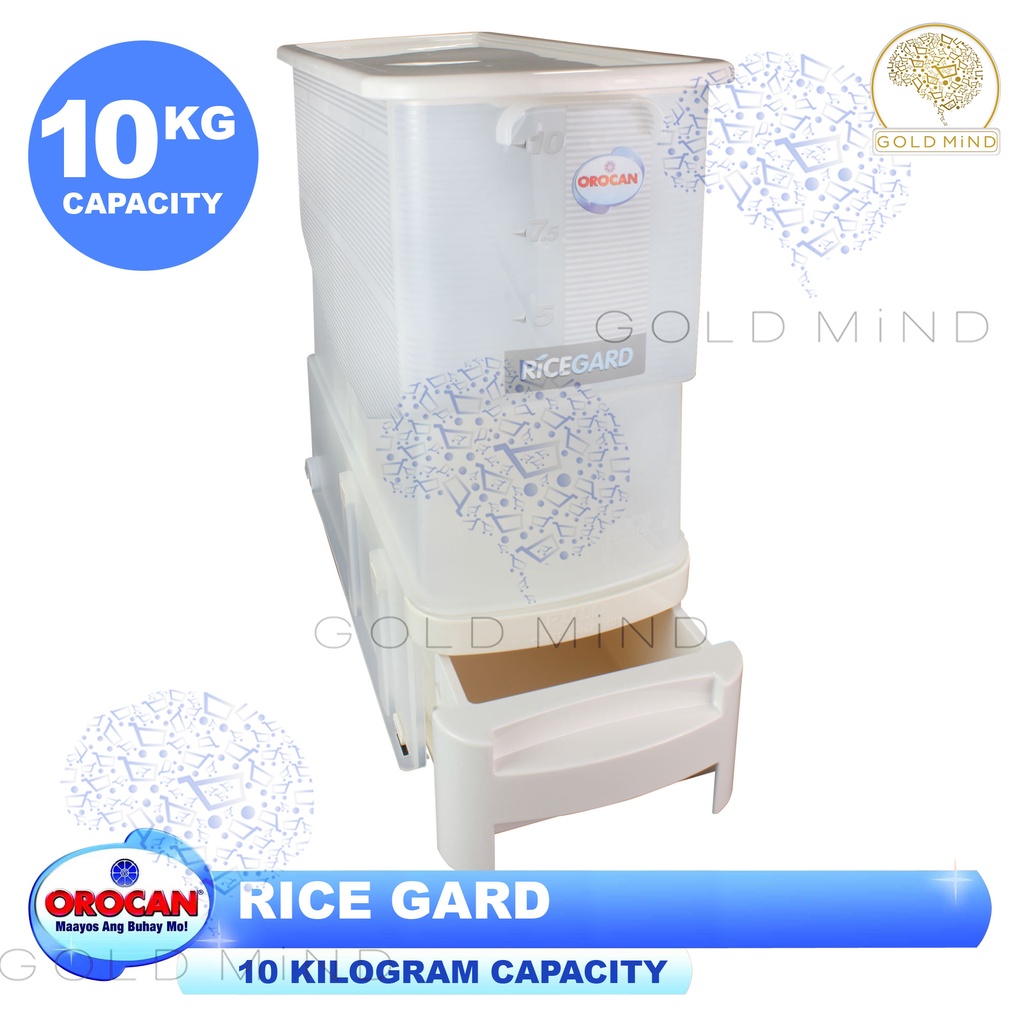 Orocan Rice Guard Storage Dispenser 10Kg -Gold Mind | Shopee Philippines