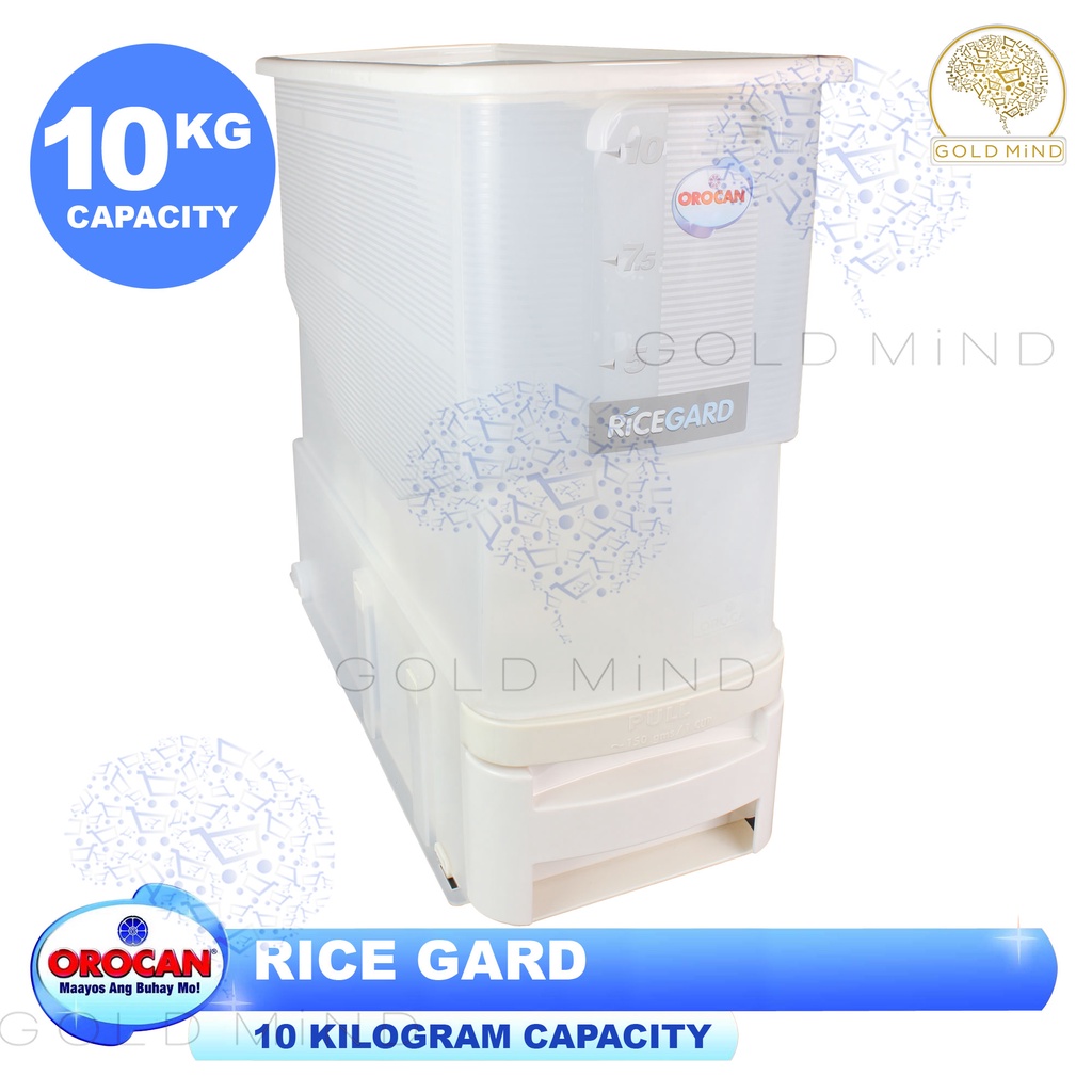 Orocan Rice Guard Storage Dispenser 10Kg -Gold Mind | Shopee Philippines