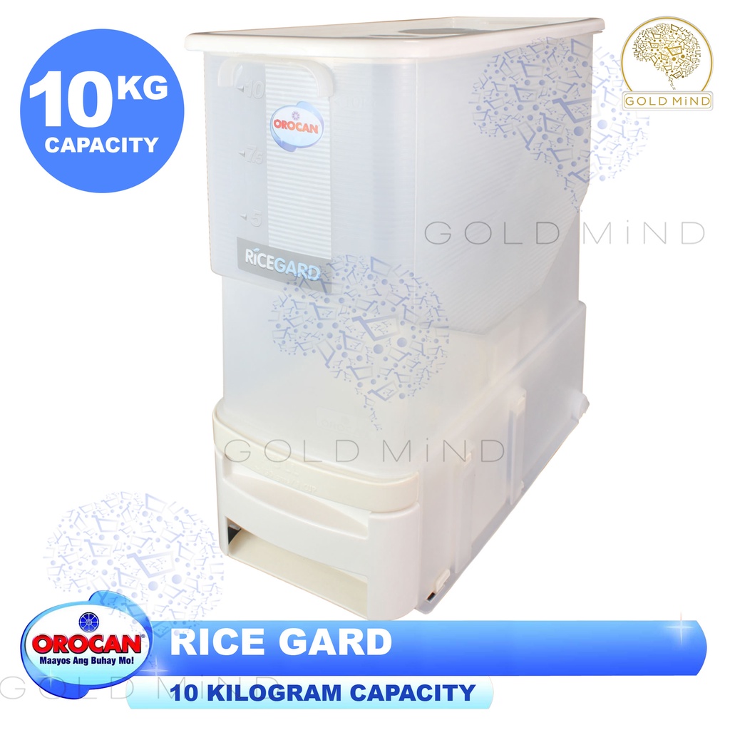Orocan Rice Guard Storage Dispenser 10Kg -Gold Mind | Shopee Philippines