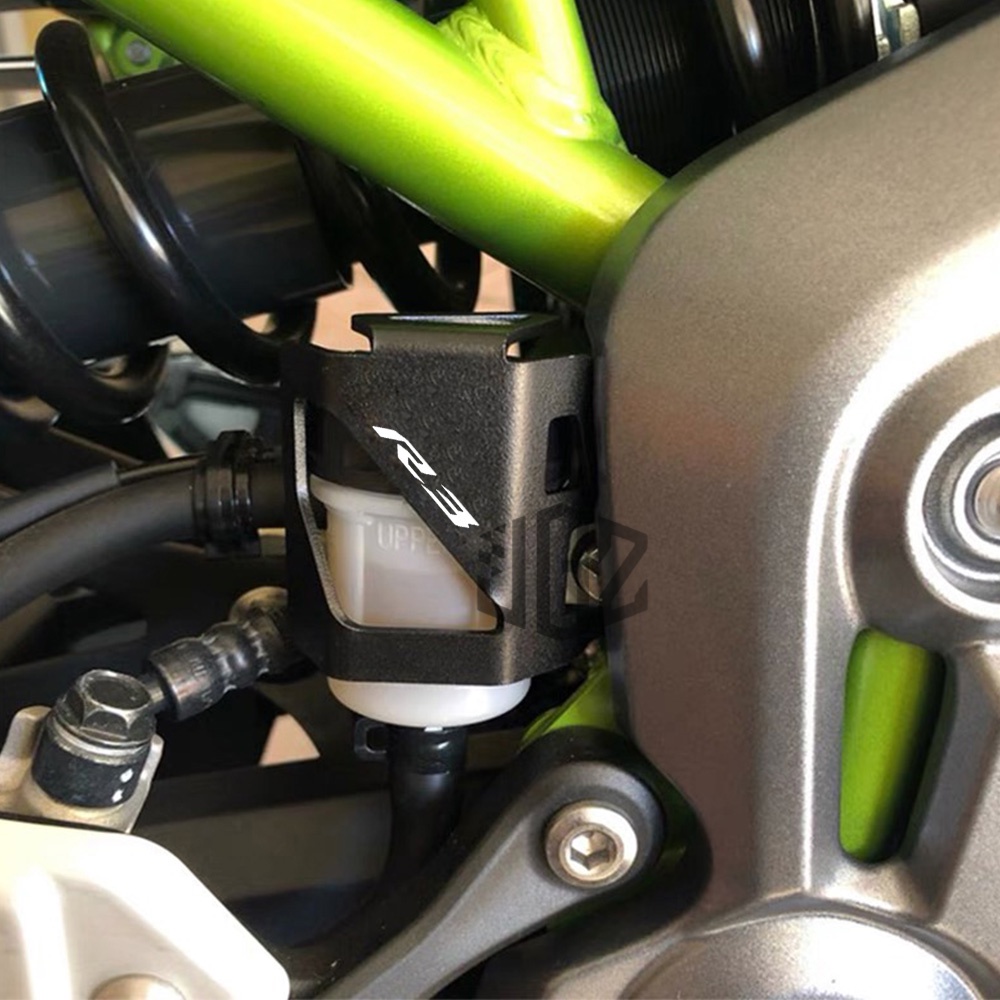 R3 Motorcycle Rear Brake Fuel Tank Fluid Reservoir Cover Guard CNC ...