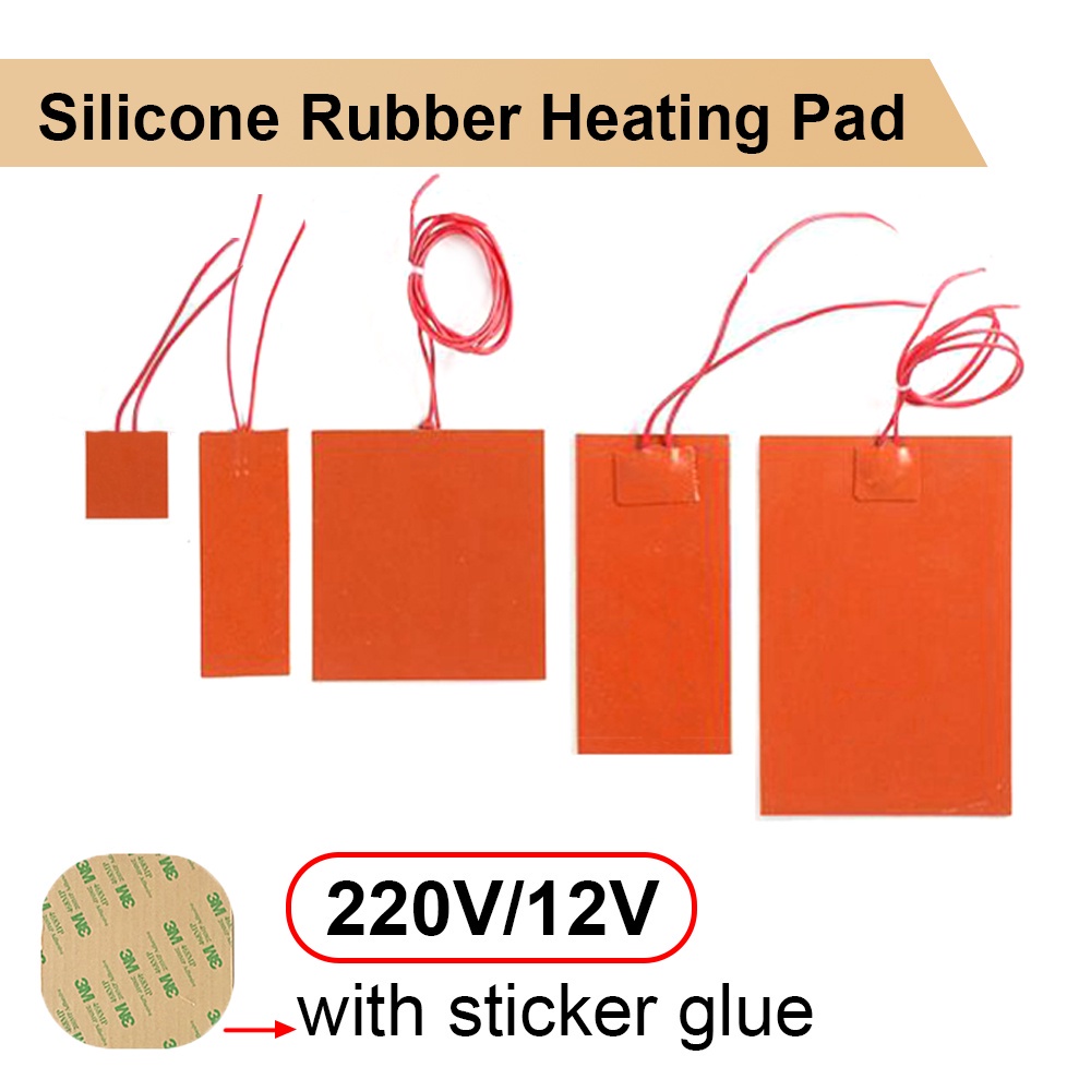 12V/220V Heating Pad Silicone Rubber Square Heater Band Plate Rubber ...