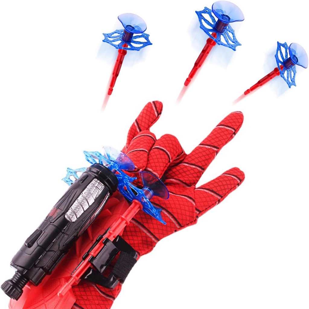 Guanti Lancia Ragni Per Bambini | Set Giocattolo Supereroe Con Freccette A Ventosa - Gioco Sicuro