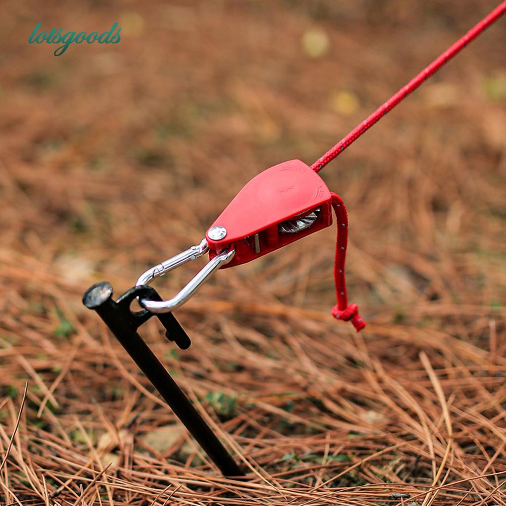 4m Rope Stopper Tightener with Carabiner Nylon Tent Wind Rope Fixed ...