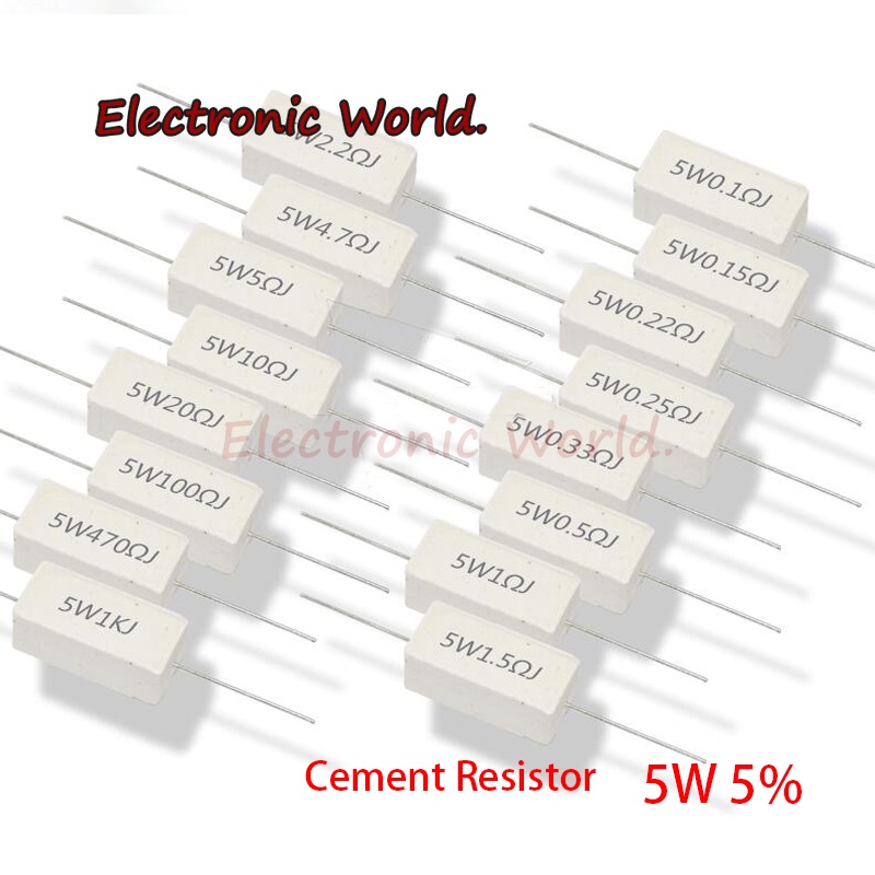 Résistances En Boîtier Aluminium 50W 20 Ohms - Lot De 5, Tolérance 5%, Montage Par Vis - Pour électronique, Alimentations