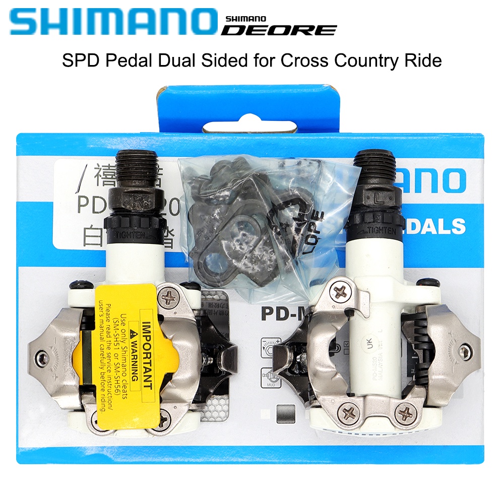 SHIMANO DEORE SPD M520 Pedal for MTB Bike Dual Side White Self locking PD M520 Off road Cross City Pedals Original Bicycle Parts Shopee Philippines