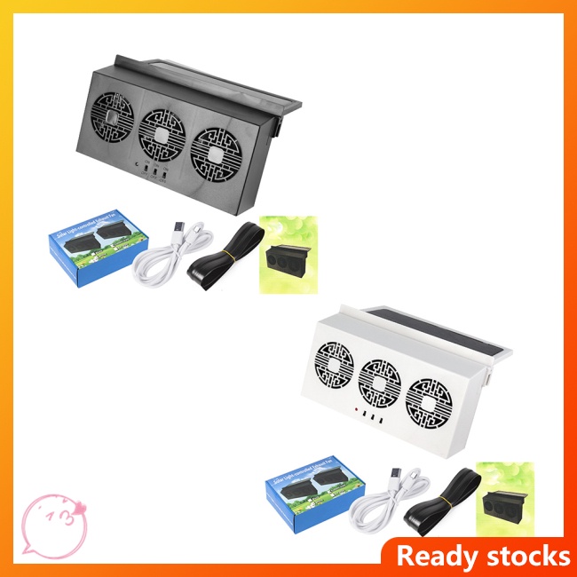 HIUSSNGHA Solar Powered Car Exhaust Fan 3 Cooler 5000Rpm Solar Energy
