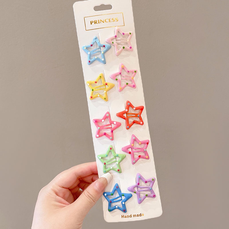 Colorful Y2k Star Hair Clip Set Women Bangs Bb Clip Dopamine Barrette 