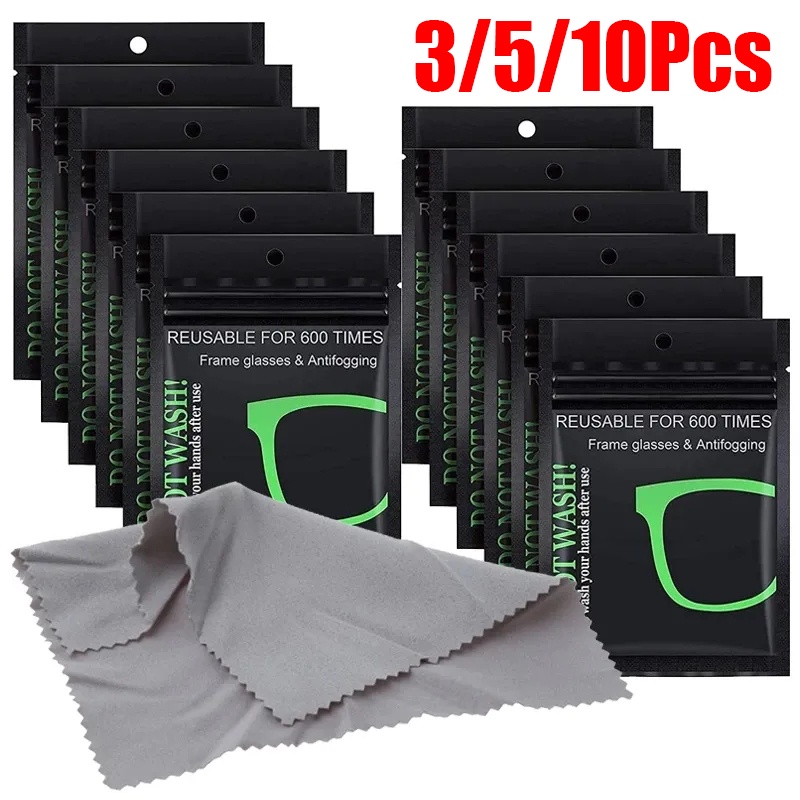 3/5/10Pcs Anti-fog Glasses Wiping Cloth/Suede Phone Screen Camera Lens ...
