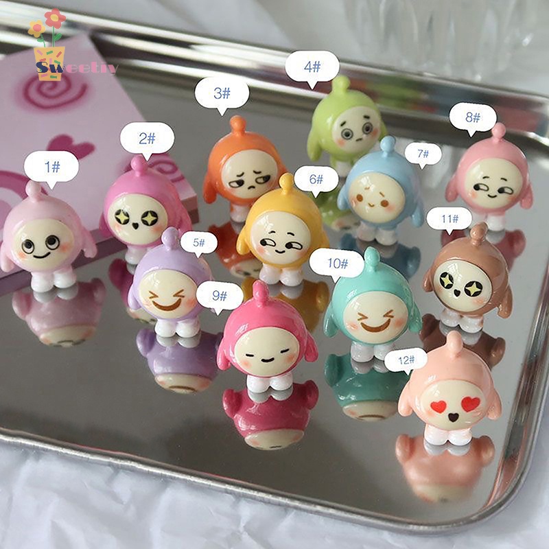 Sweetiy> Cute Cartoon Egg Party Doll Keychain Colorful Glossy Mini Key ...