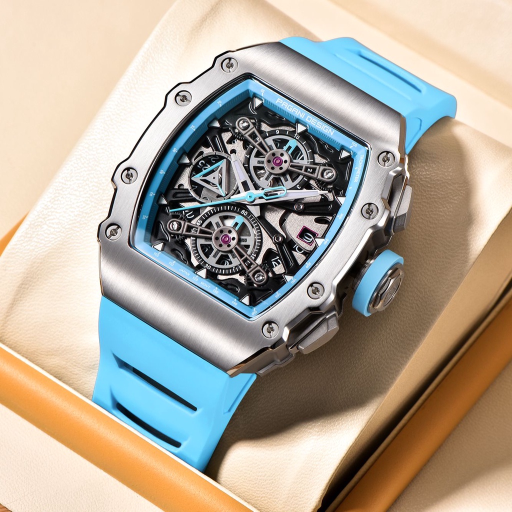 Pagani Design Men's Watches Skeleton Quartz Watch For Men 100M ...