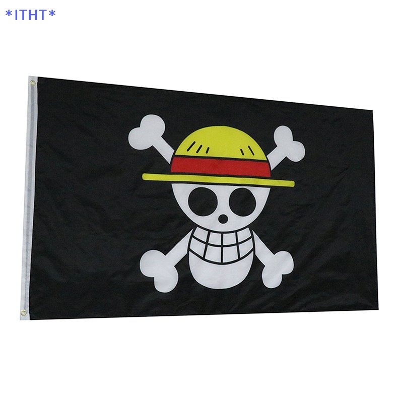 ITHT> SKY FLAG Pirate Monkey D. Luffy Skull Flag 60*90CM Polyester ...