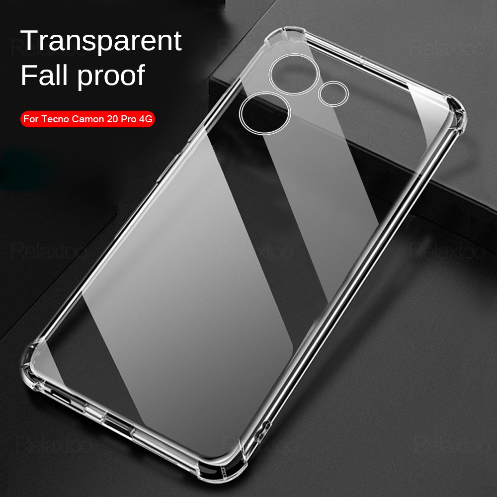 For Tecno Camon 20 Pro 4G Anti-fall Silicone Transparent Case Tecno Camon  20 4G Camon 20Pro Camon20Pro 5G 2023 Camera Protect Phone Cover Fundas