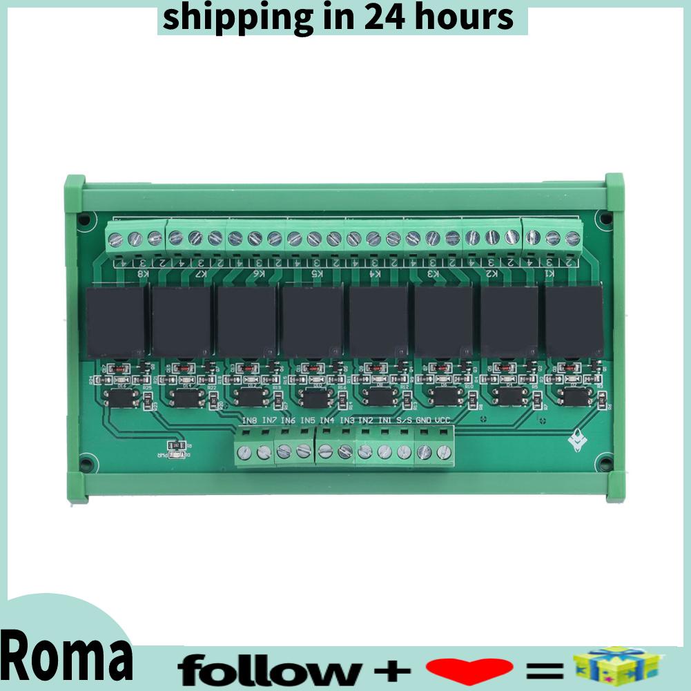 8 Channel Relays DIN Rail Mount Relay Module Optocoupler