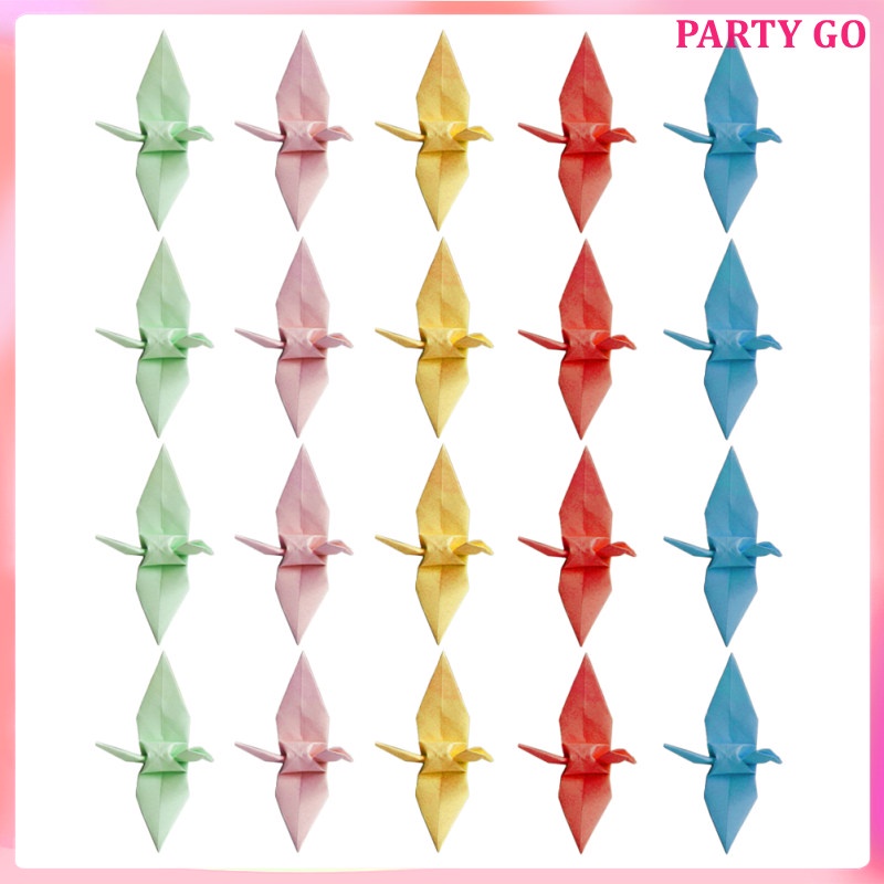 [READY STOCK] 100 Pcs Folding Colored Paper Crane Flower Garland for ...