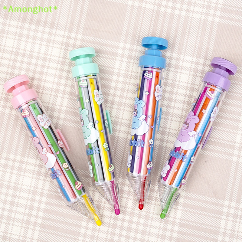 Amonghot> Multicolor Crayon Rotatable Easy To Carry Press-on Crayon ...