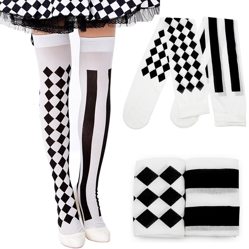 Stay Up OVER THE KNEE SOCKS Stockings Hosiery Party Costume Stockings - Plain Black main image 0