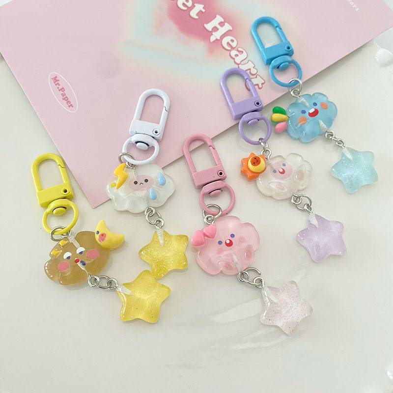 Cute Keychain Cloud Star Keychain Phone Charm Cartoon pendant for bag ...