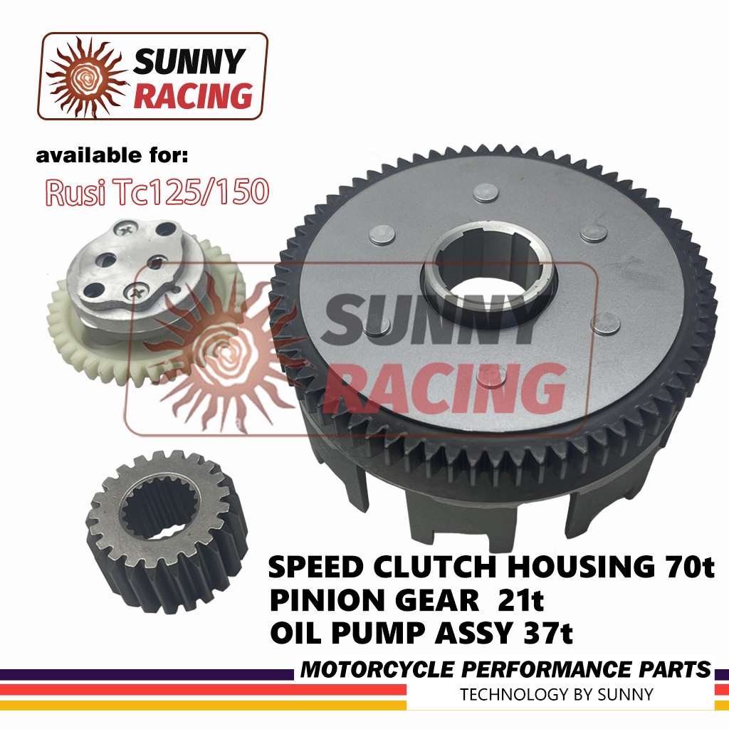 Rusi Tc125/150 TMX 155 Speed Clutch Housing 70t /pinion Gear 21t /oil Pump Assy 37t Shopee