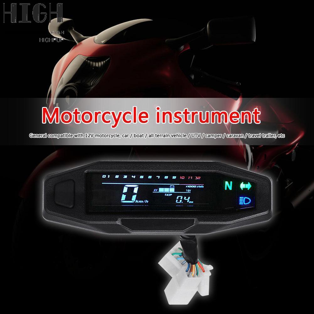 LCD Motorcycle Speedometer Odometer Tachometer Electric Injection Carb