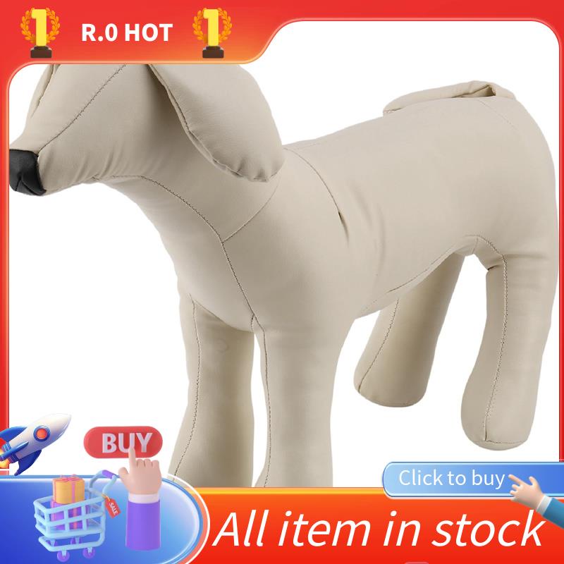 Jelimate Beige Black Leather Dog Mannequin Animal Sculpture Pet Dog Statue Dog Decoration Ornaments For Study Hotel Living Room Console Hallway TV Wine Cabinet Desktop Office Home Decoration Dog Model