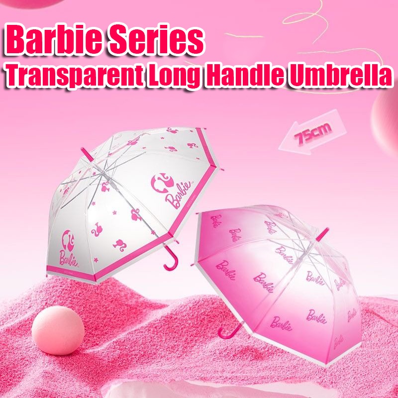 Barbie Series Children's Umbrella Small Lightweight Barbie Transparent