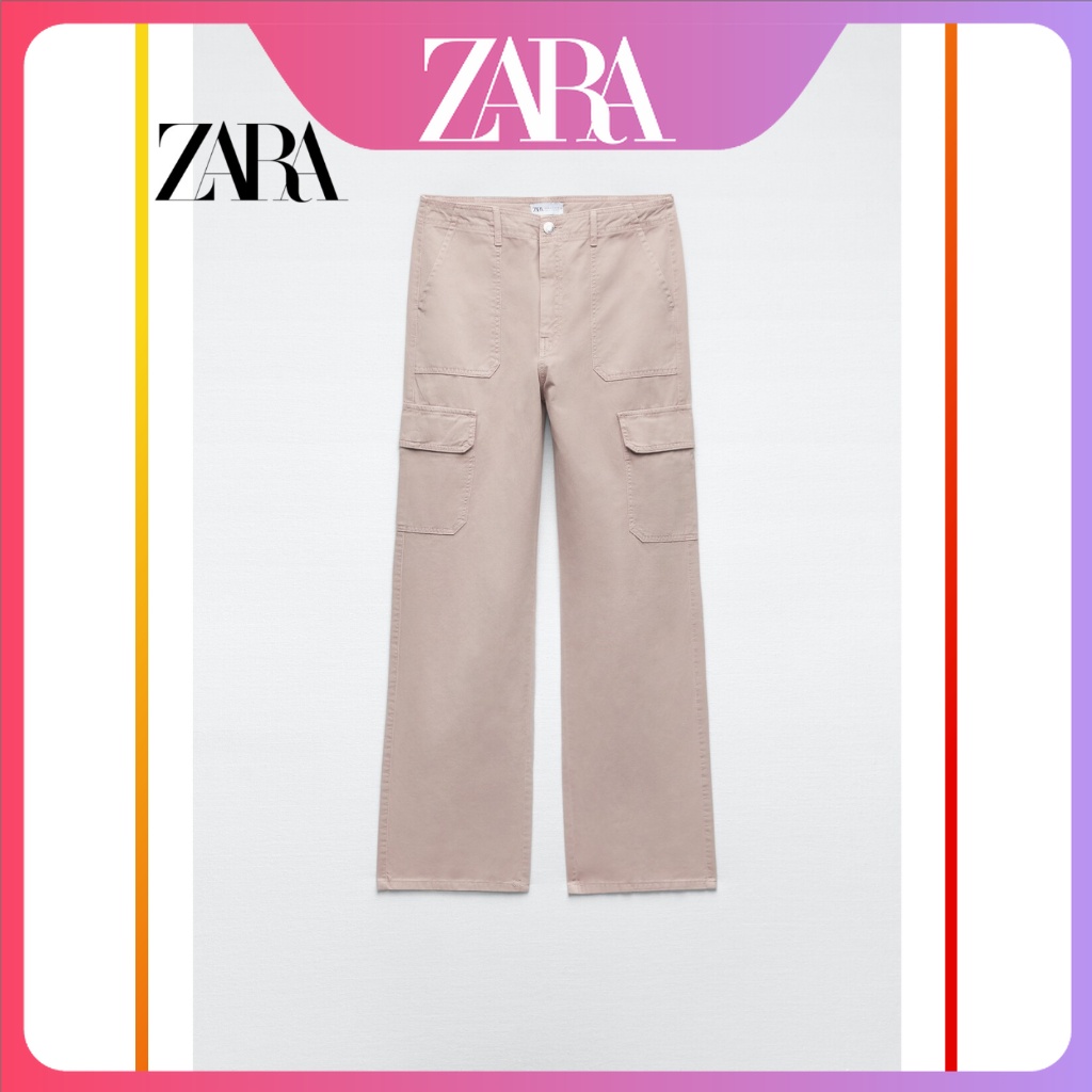ZARA new TRF women's high waist casual straight cargo pants 5520065 626